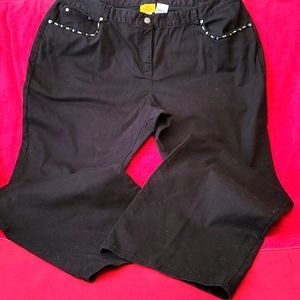 Ruby Rd. Black pants Sz 20W bead detail on pockets